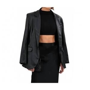 NEW NONCHALANT LABEL farrell leather blazer in black
